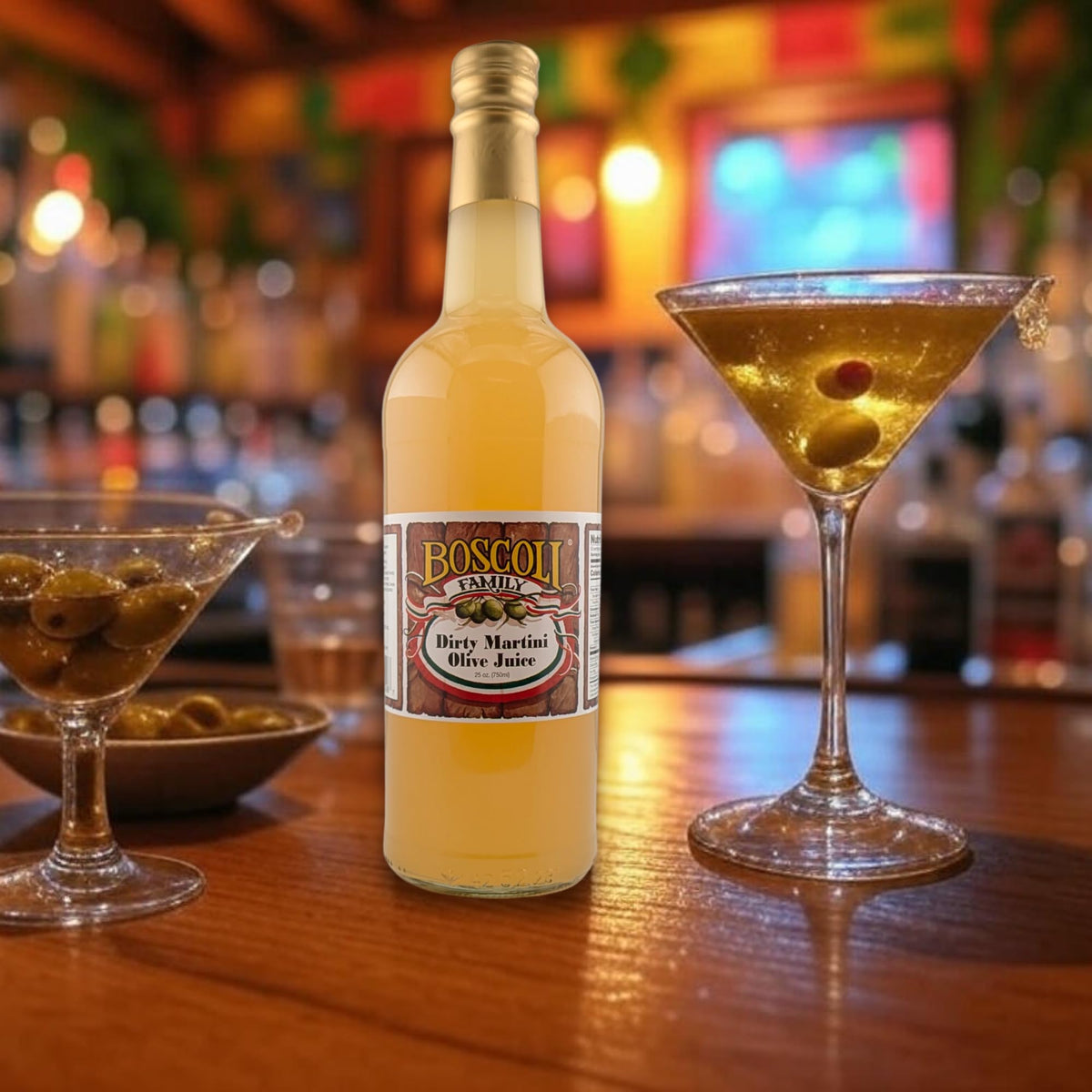 Boscoli Dirty Martini Olive Juice - 25 oz Bottle, 3-Pack | All Natural, Gluten-Free