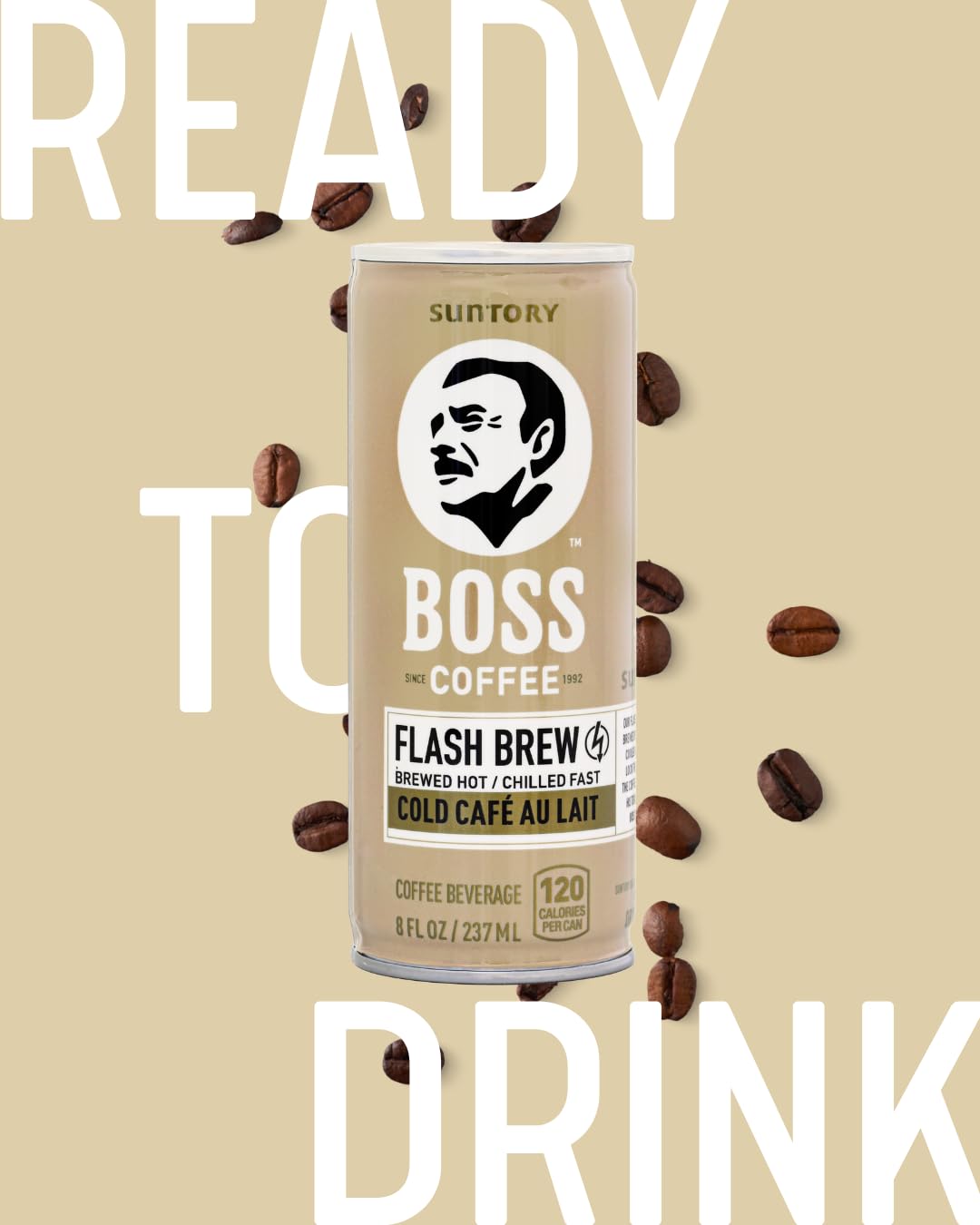 BOSS Coffee by Suntory – Japanese Flash Brew Coffee with Milk, 8oz, 12 Pack (Imported from Japan)