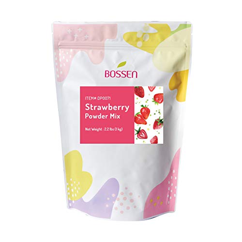 Bossen Strawberry Bubble Tea Powder Mix – 3-in-1 Creamer, Flavor & Sugar (2.2 lb)
