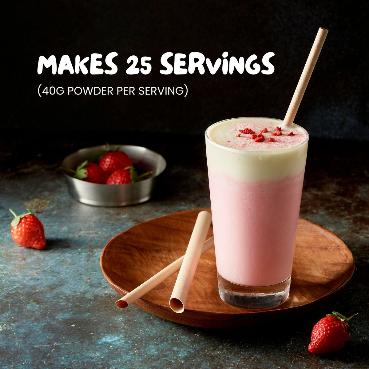 Bossen Strawberry Bubble Tea Powder Mix – 3-in-1 Creamer, Flavor & Sugar (2.2 lb)