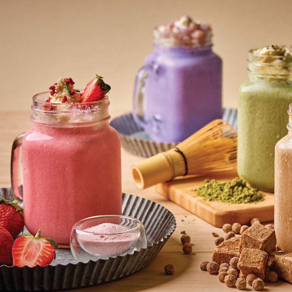 Bossen Strawberry Bubble Tea Powder Mix – 3-in-1 Creamer, Flavor & Sugar (2.2 lb)