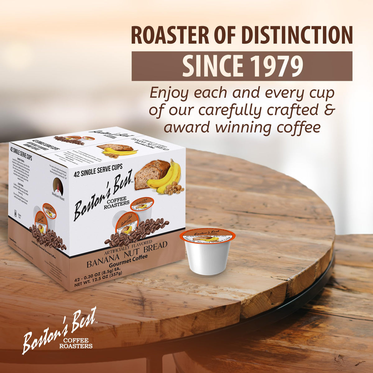 Boston’s Best Banana Nut Bread Flavored Gourmet Coffee — Keurig Compatible, 42-Count (Pack of 1)