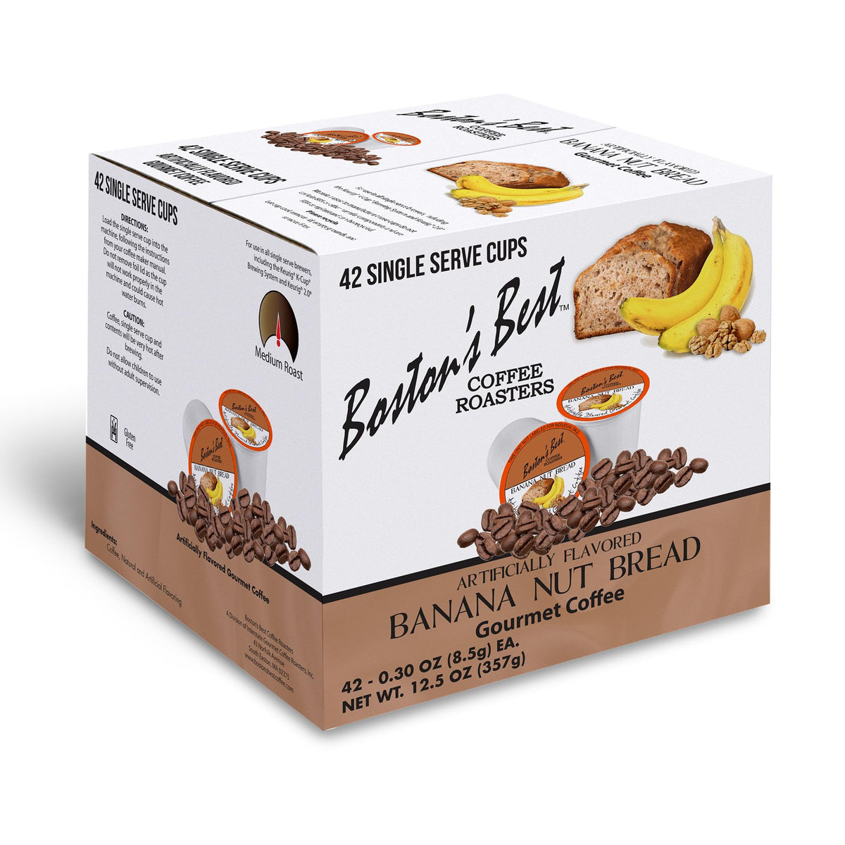 Boston’s Best Banana Nut Bread Flavored Gourmet Coffee — Keurig Compatible, 42-Count (Pack of 1)