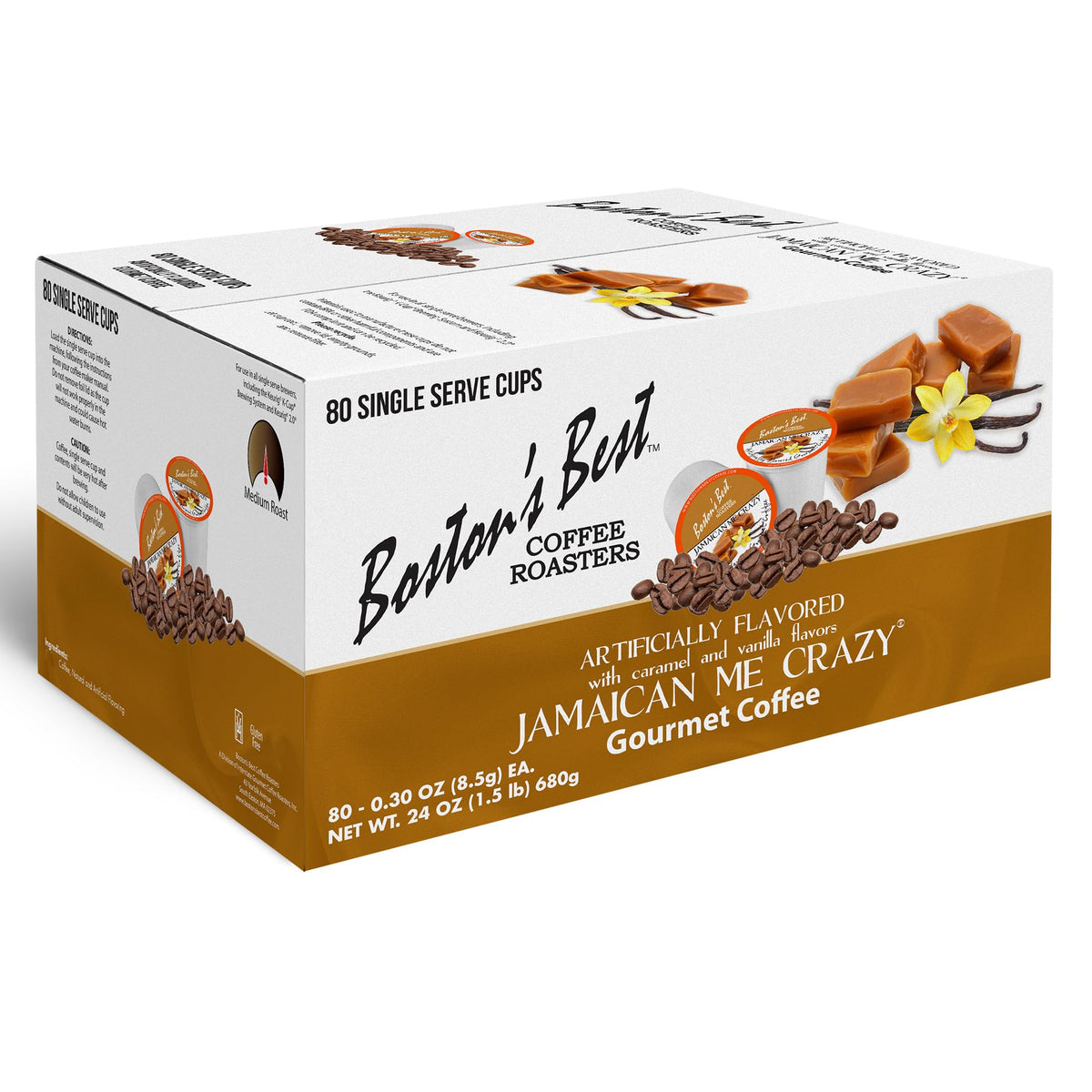 Boston's Best Jamaican Me Crazy Flavored Gourmet Coffee — 80 Single-Serve Cups