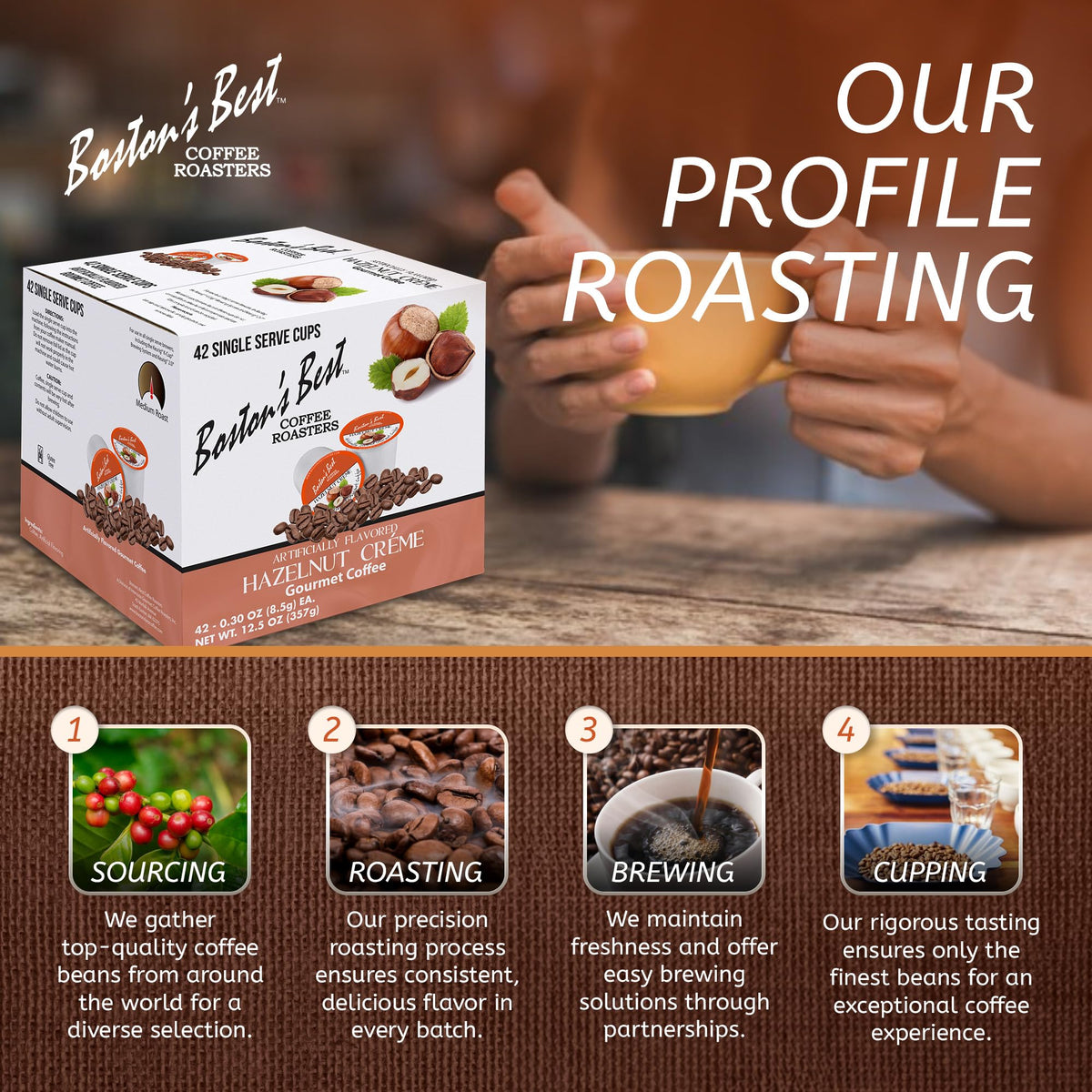 Boston's Best Hazelnut Creme Coffee - Keurig Compatible, 42-Count Pods