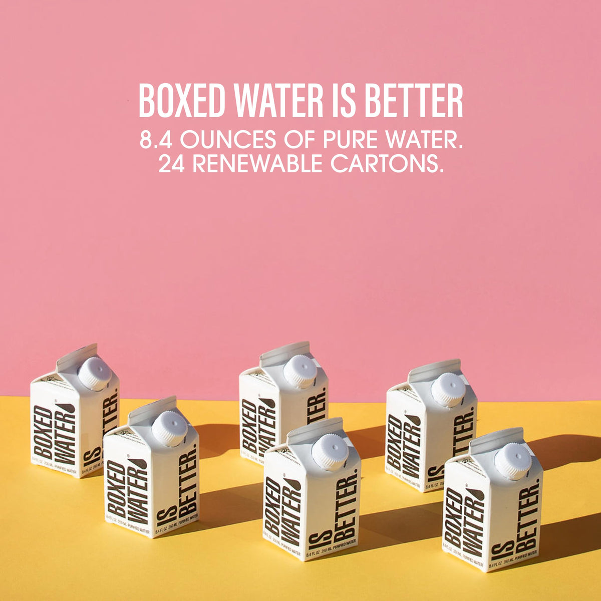 Mini Boxed Water 8.4 oz (24 Pack) – Plant-Based, BPA-Free Cartons | BOXED WATER IS BETTER
