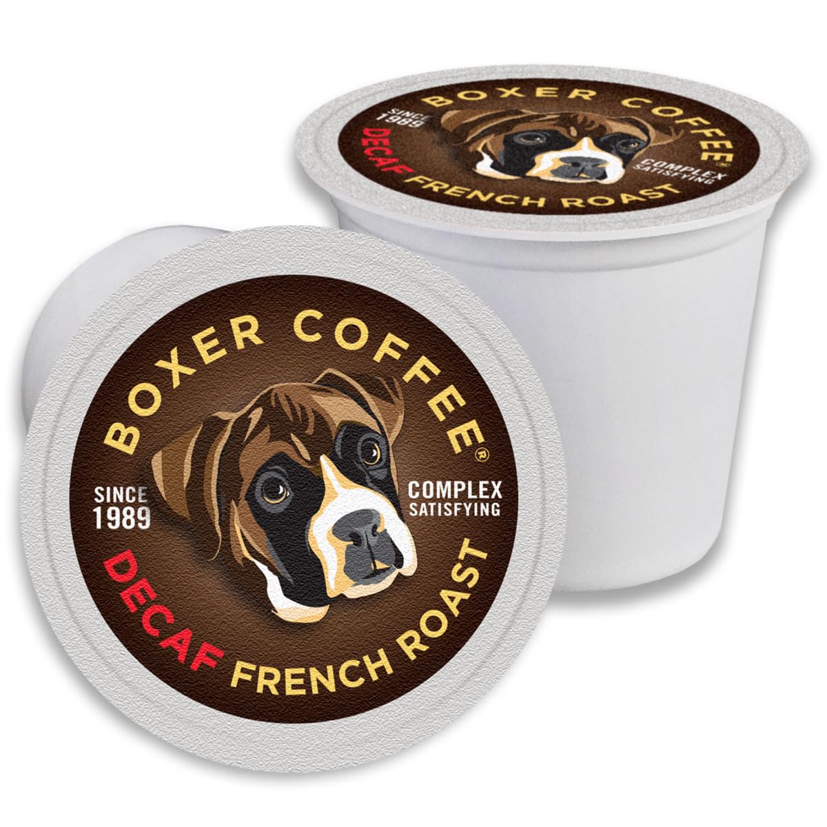 Boxer Coffee Decaf French Roast Pods – 48ct | Swiss Water Process, Keurig K-Cup Compatible
