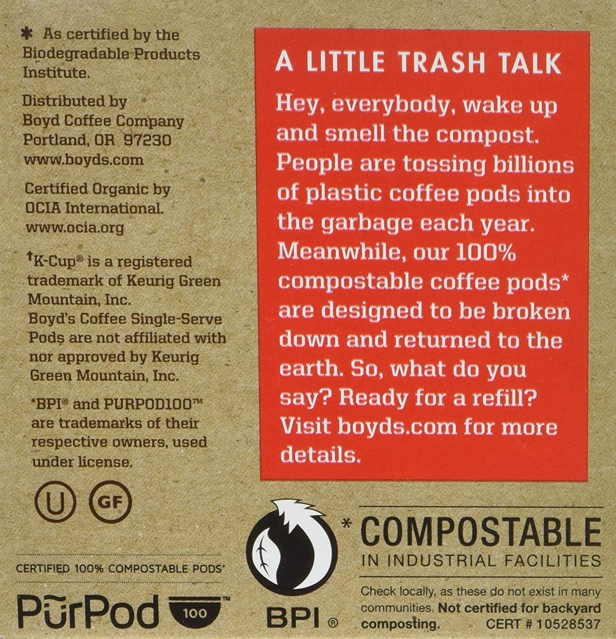 Boyd's Coffee Organic Red Wagon Dark Roast Pods – 72-Count, Keurig K-Cup Compatible