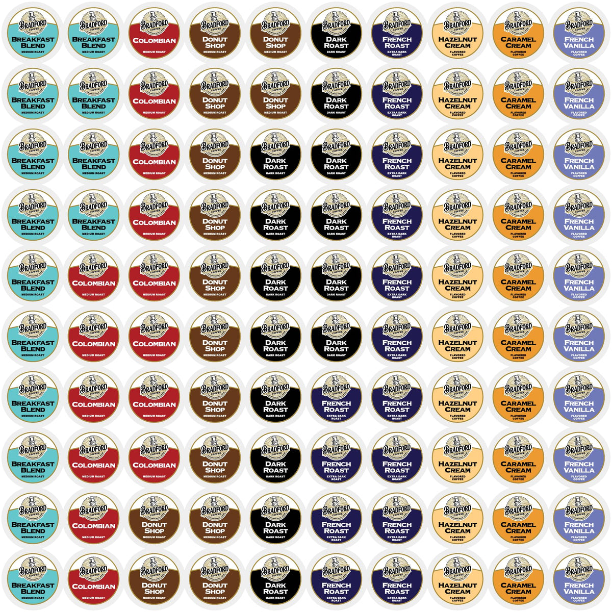 Bradford Coffee Roasters Keurig K-Cups Variety Pack – 100 Count, 8 Assorted Samplers