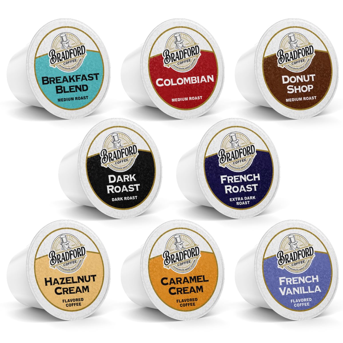 Bradford Coffee Roasters Keurig K-Cups Variety Pack – 100 Count, 8 Assorted Samplers