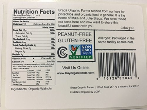 Braga Organic Farms Organic Walnuts, 2 lb – California-Grown English Walnuts