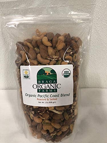 Braga Organic Farms Pacific Coast Blend – Roasted & Salted Nut Mix, 2 lb