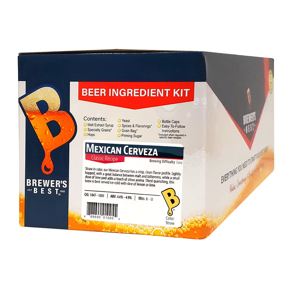 Brewer's Best Mexican Cerveza Home Brew Kit – 5 Gallon, Easy & Crisp