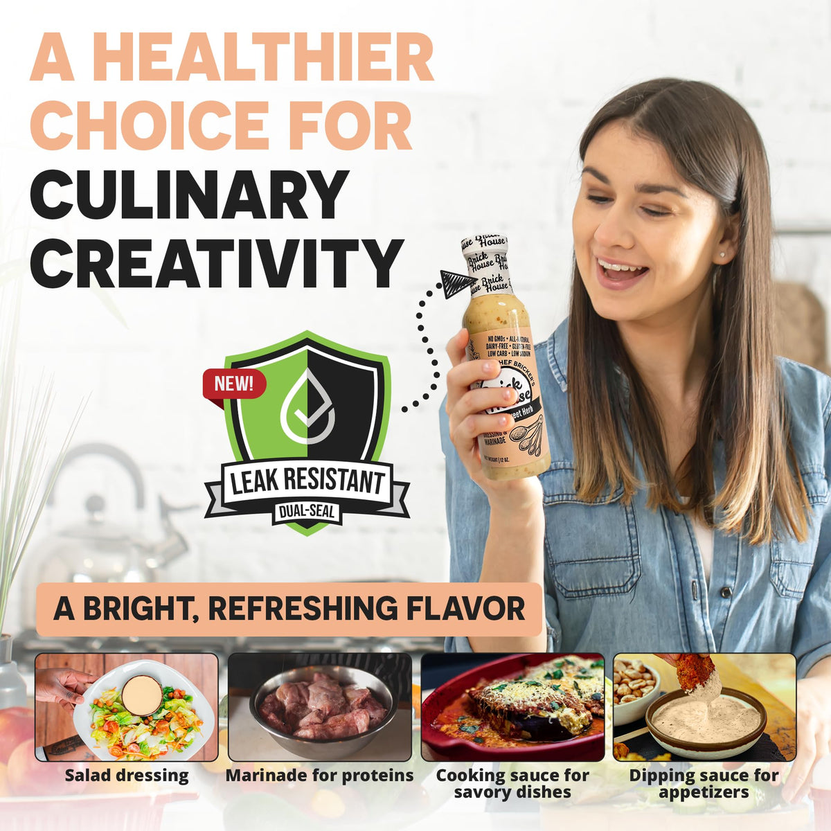 Brick House 6-Flavor Low-Sodium Salad Dressing Bundle – Gluten-Free, Keto & Vegan Options