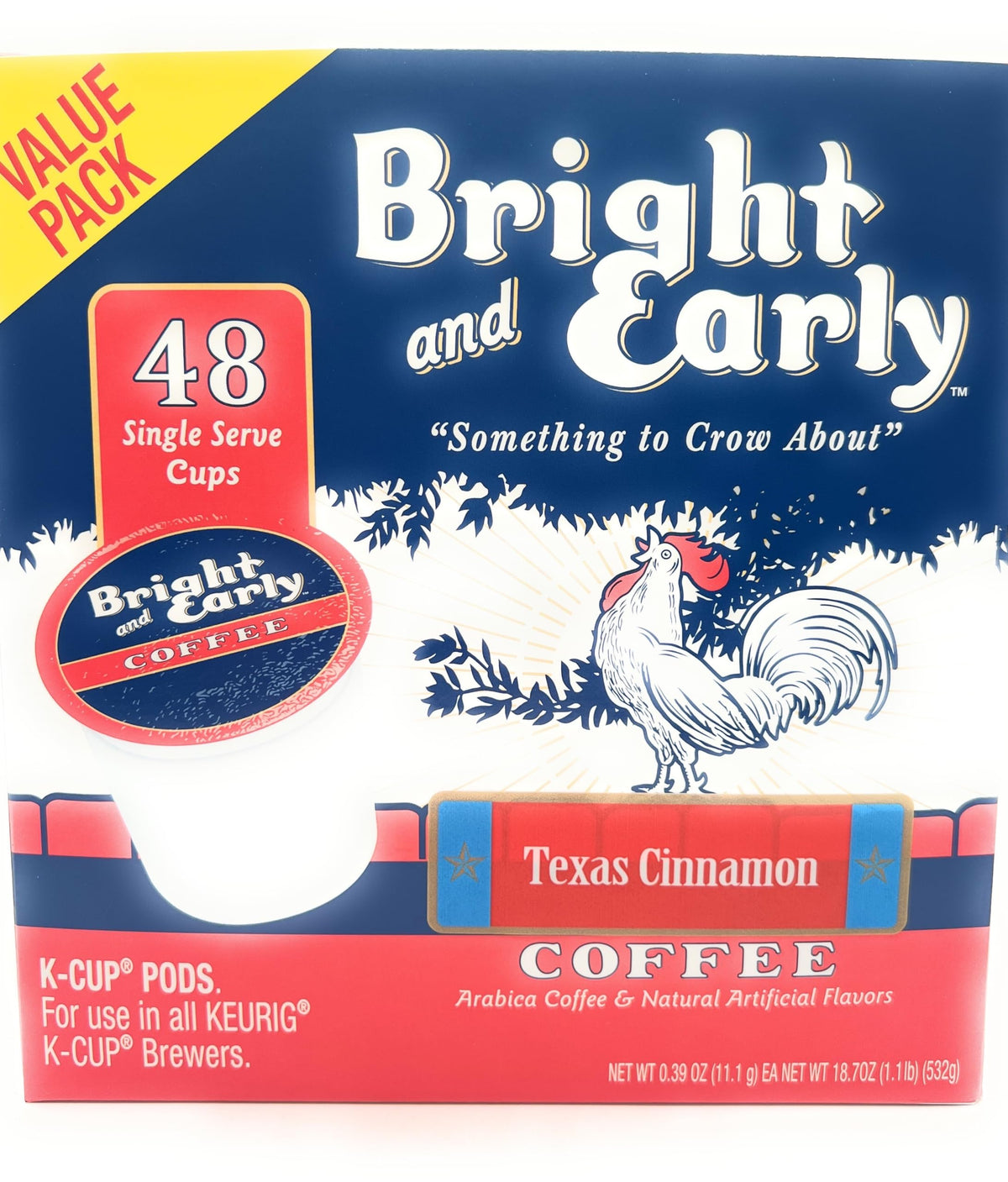 Bright and Early Texas Cinnamon Coffee Pods for Keurig — 96-Count Single Serve Cups