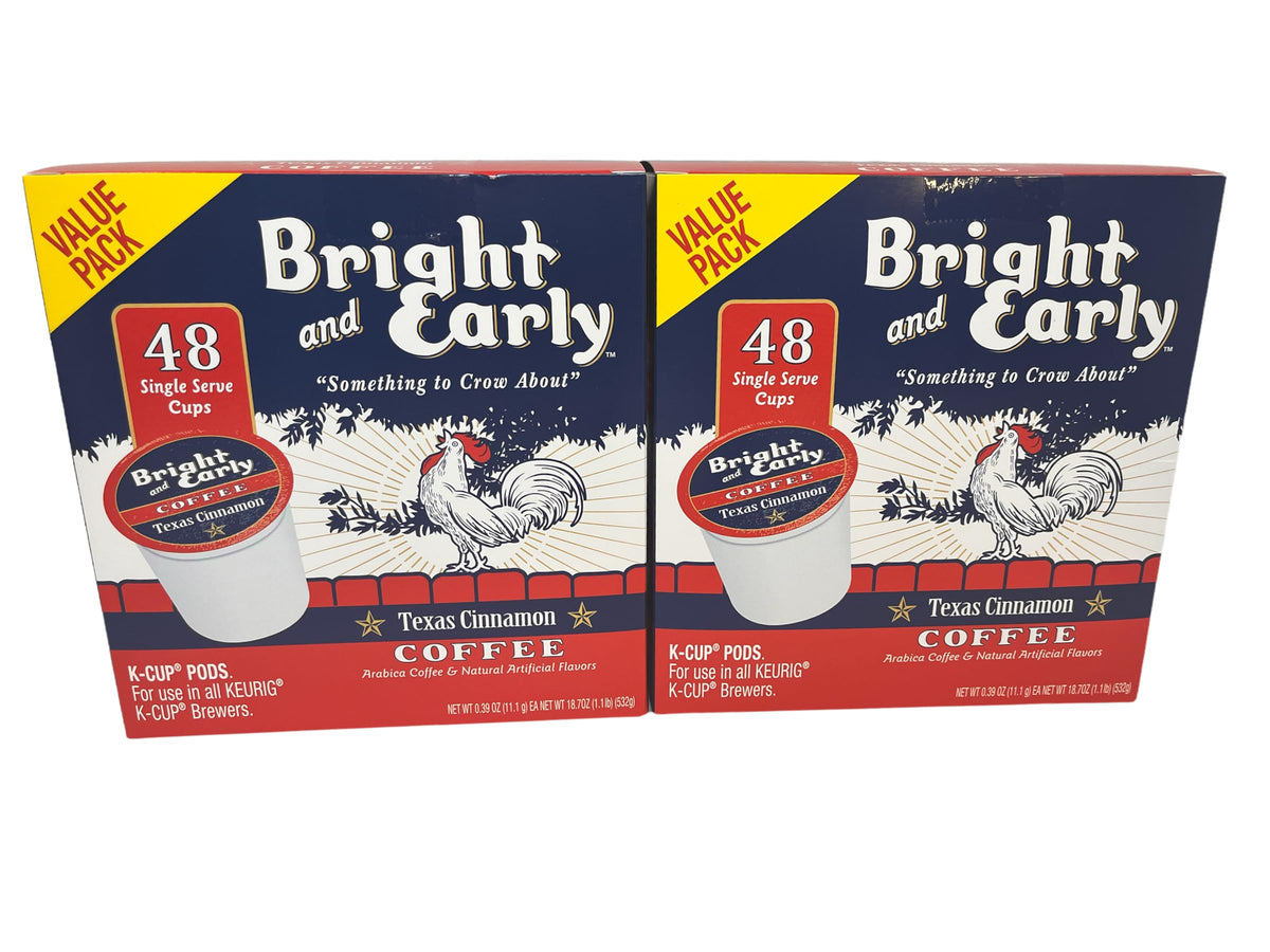 Bright and Early Texas Cinnamon Coffee Pods for Keurig — 96-Count Single Serve Cups