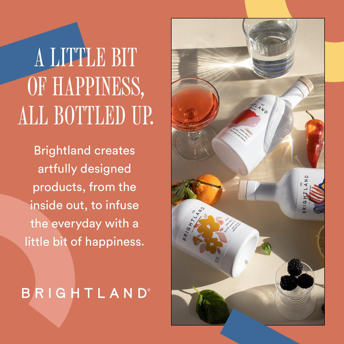 Brightland The Artist Capsule Infused Olive Oils - Cold-Pressed Early-Harvest Frantoio & Arbosana, 12.7 fl oz Pack of 4