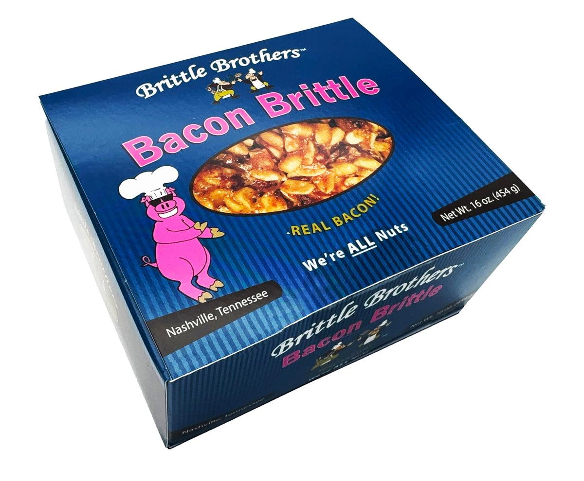 Brittle Brothers Bacon Peanut Brittle - 16 oz Gift Box | Gourmet Candy