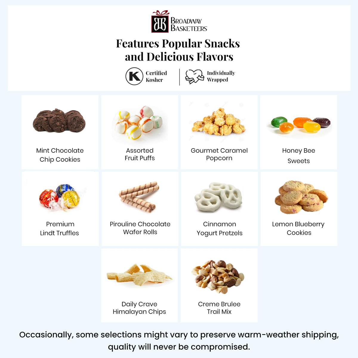 Broadway Basketeers Mother's Day Gift Tower – Gourmet Cookies & Snack Treats, Kosher