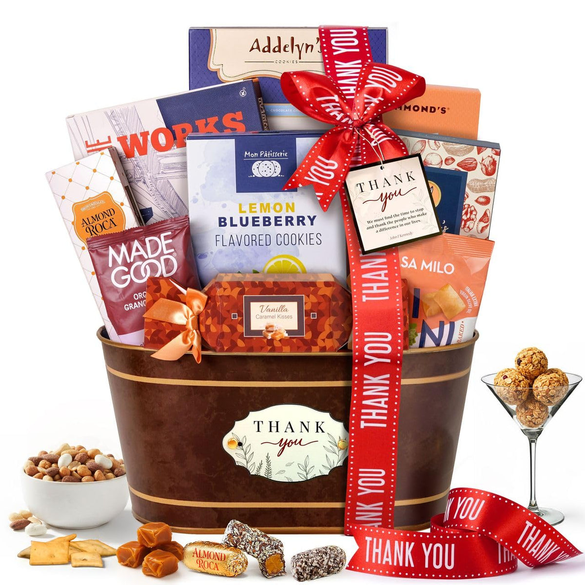 Broadway Basketeers Thank You Gift Basket – Gourmet Sweets & Savories, 3 lb