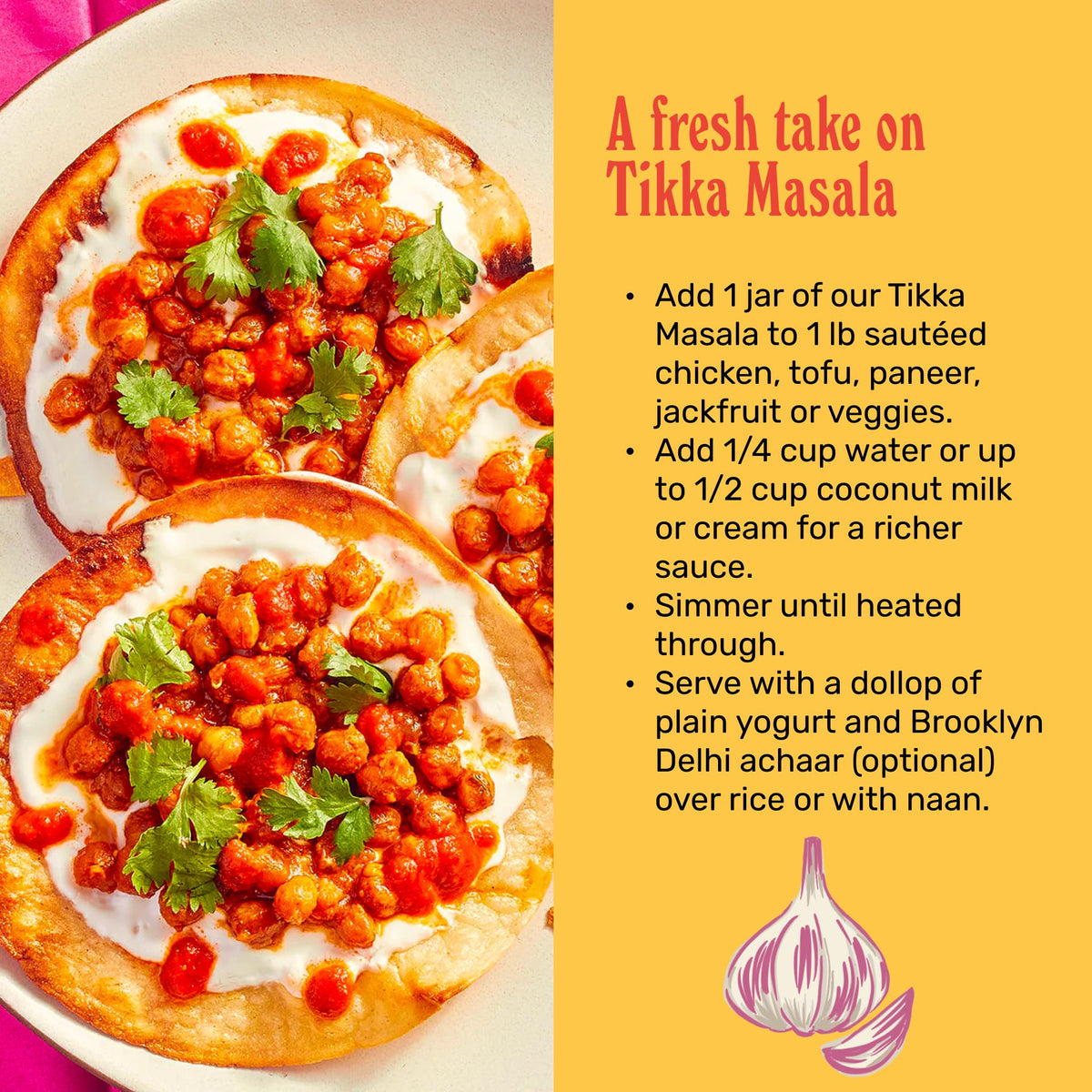 Brooklyn Delhi Tikka Masala - 2pk Indian Simmer Sauce | Tangy Tomatoes, Coconut Cream & Roasted Spices - 12oz - Mild, Kid-Friendly Flavor