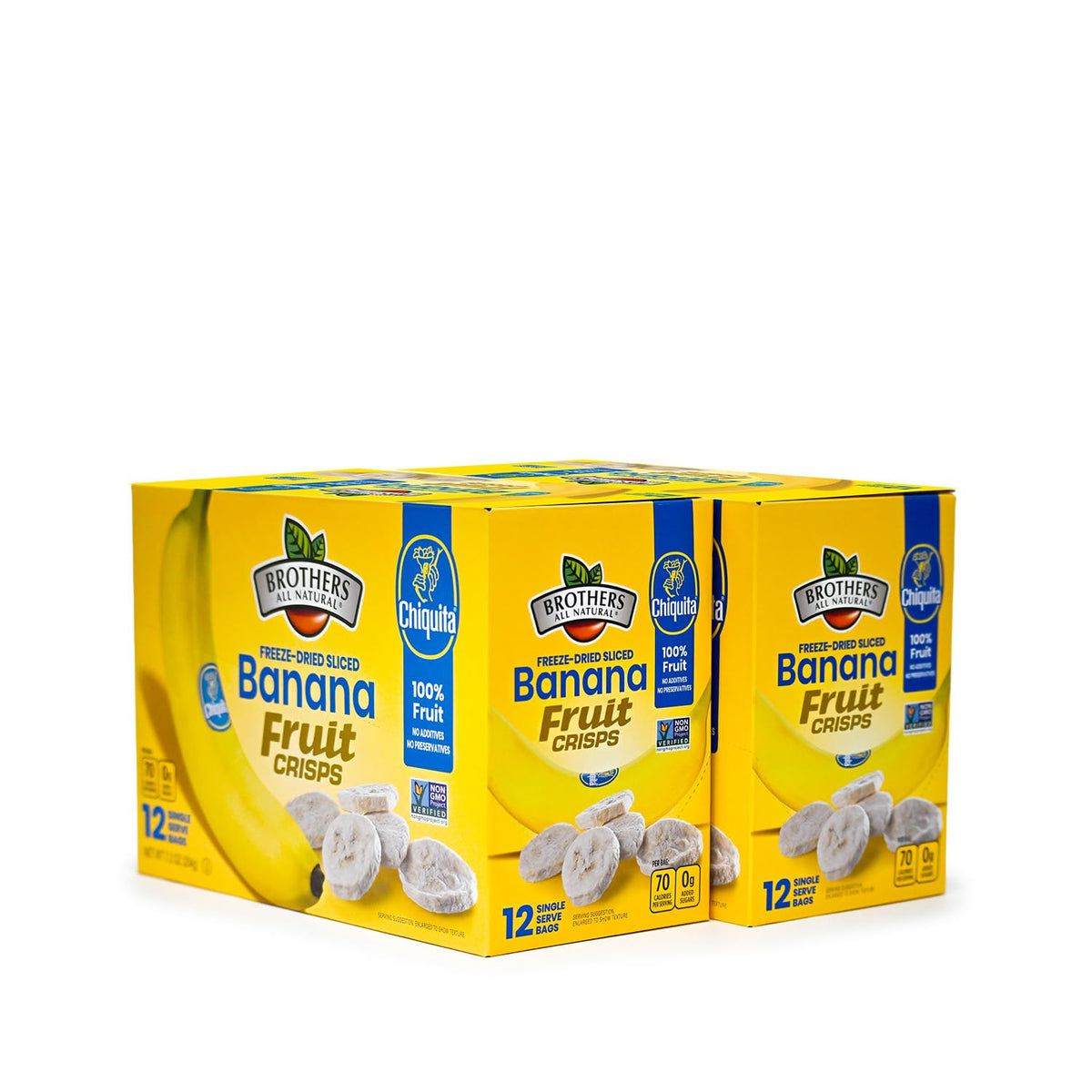 Brothers All Natural Freeze Dried Banana Crisps – 24 Pack (0.59 oz Each) – Gluten Free, Soy Free, Vegan