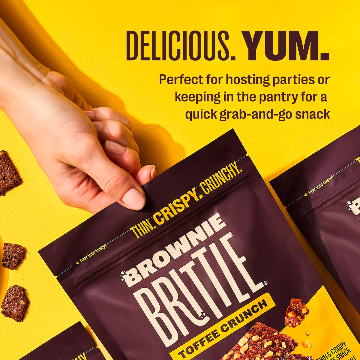 Brownie Brittle Toffee Crunch – Crispy Edge Brownie Bites (Pack of 6, 5 oz) | Rich Gourmet Dessert
