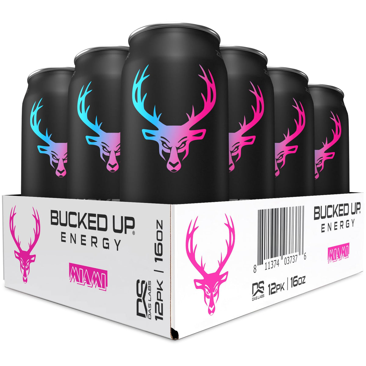 Bucked Up Energy Drink 300mg – Miami (12 CT) | Sugar-Free, Ready-To-Drink