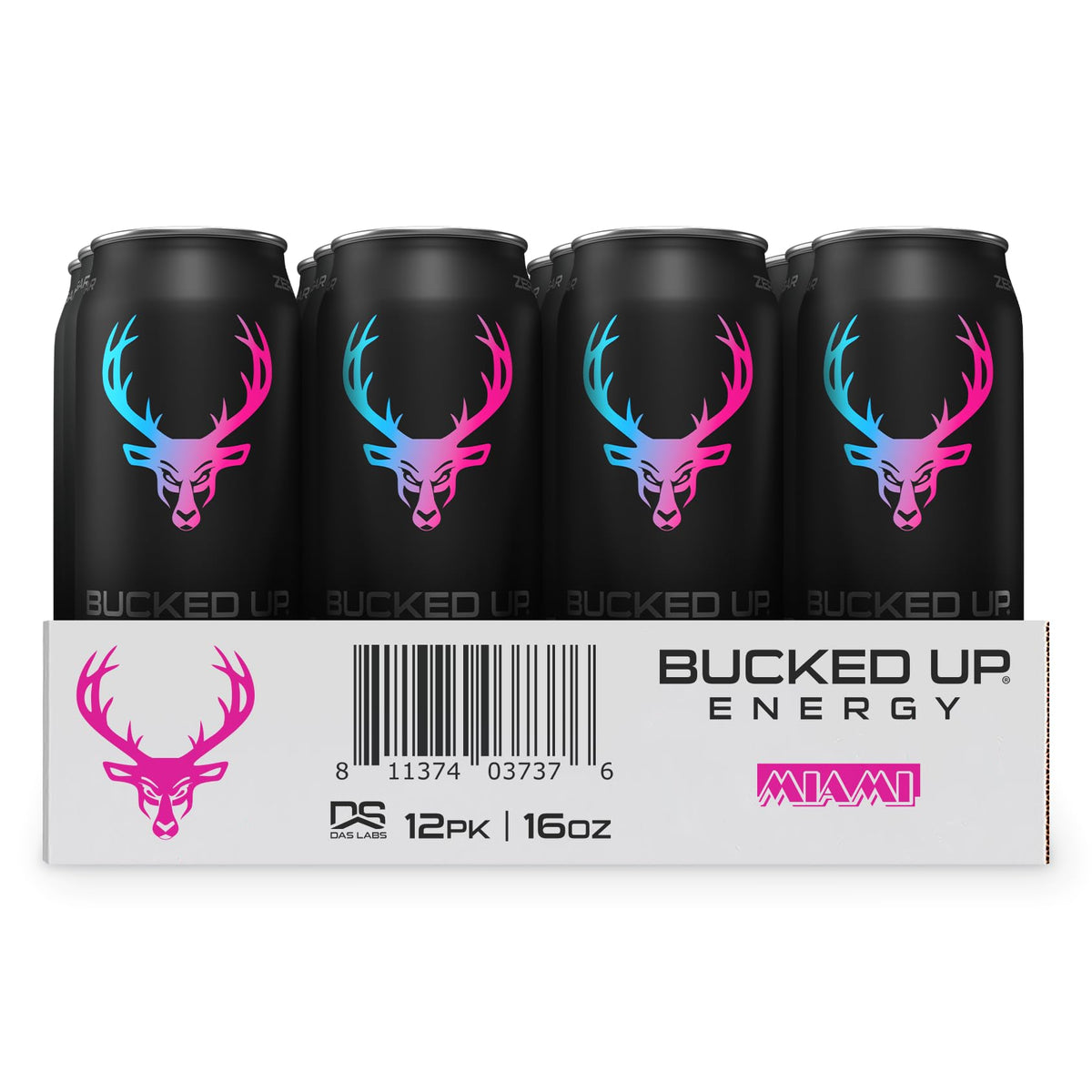 Bucked Up Energy Drink 300mg – Miami (12 CT) | Sugar-Free, Ready-To-Drink