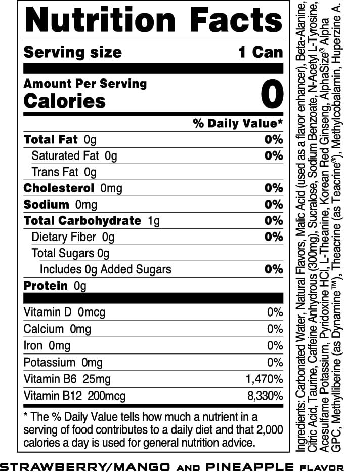 Bucked Up Energy Drink 300mg – Miami (12 CT) | Sugar-Free, Ready-To-Drink