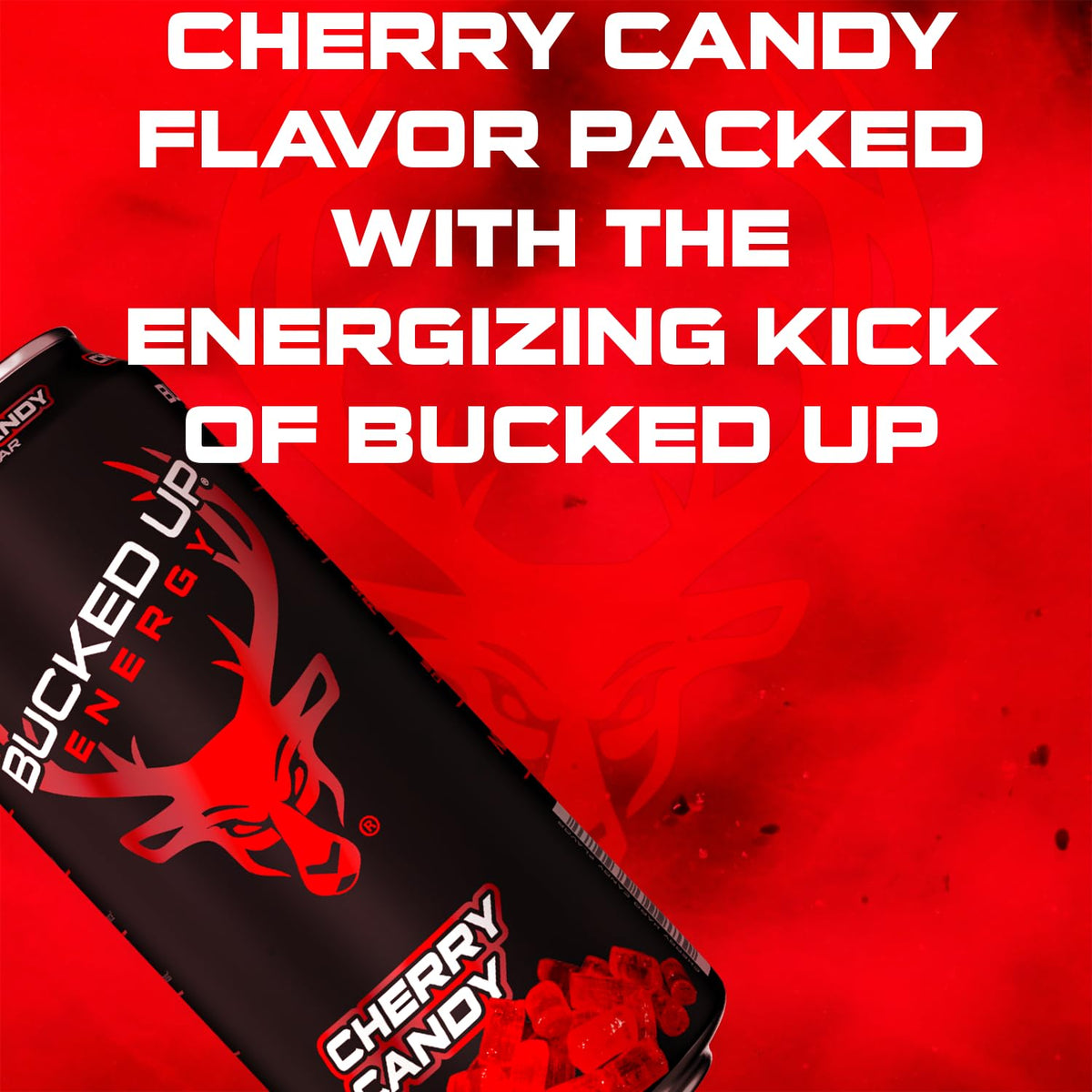 Bucked Up Energy Drink 300mg Cherry Hard Candy (12 CT) – Sugar-Free, Ready-To-Drink
