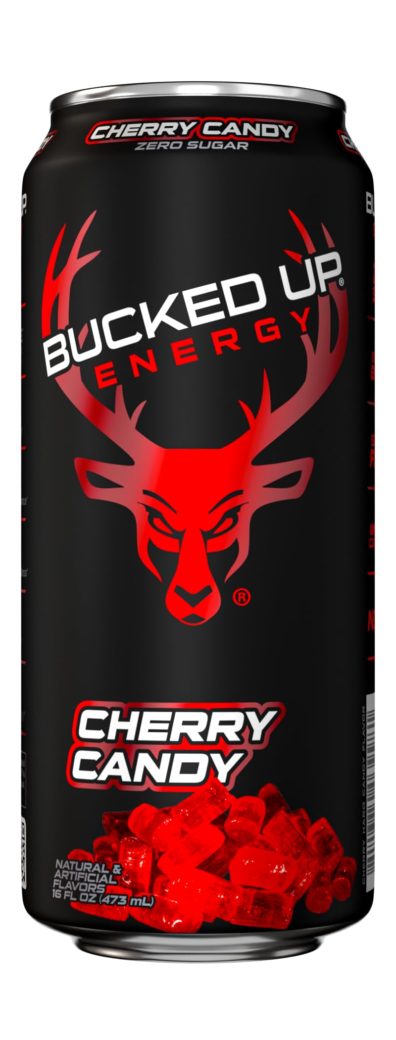 Bucked Up Energy Drink 300mg Cherry Hard Candy (12 CT) – Sugar-Free, Ready-To-Drink
