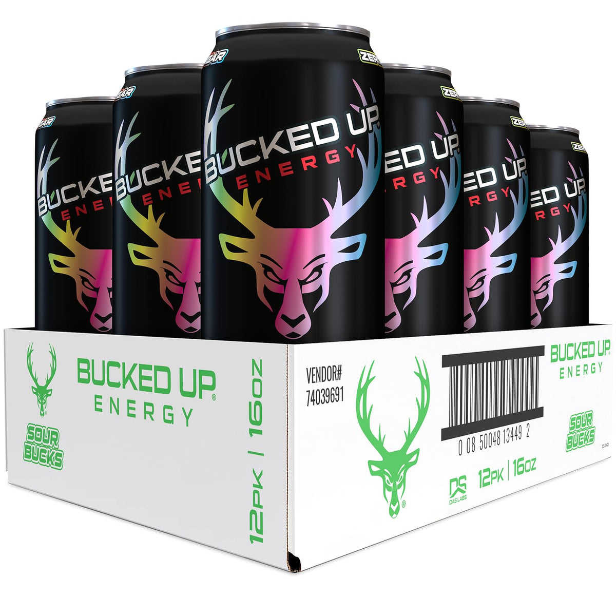 Bucked Up Sour Bucks 300mg Energy Drink – 12 CT (Sugar-Free, Ready-to-Drink)