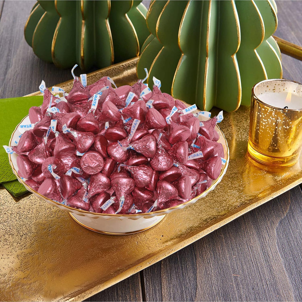Buha Sweets Milk Chocolate in Pink Foil – 3 lb Bulk Bag (Approx. 300 Pieces)