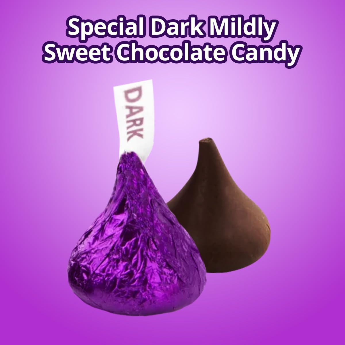 Buha Sweets Bulk Dark Chocolate Kisses – 5 lb Pack, Individually Wrapped in Purple Foil