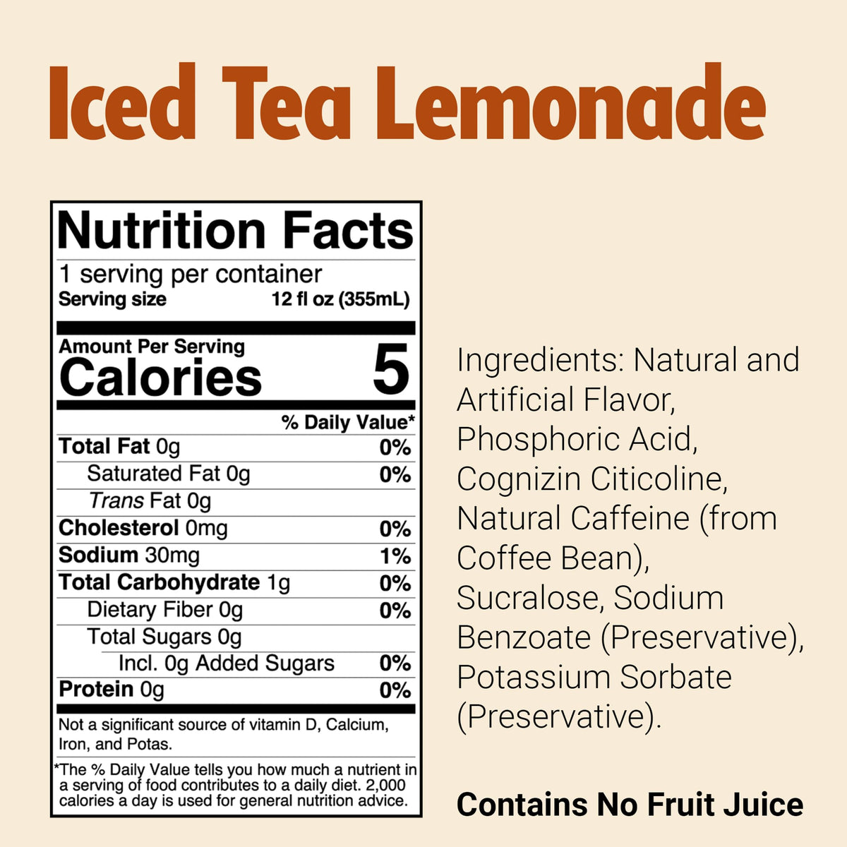 BUM Sugar-Free Energy Drink Iced Tea Lemonade – Natural Caffeine & Cognizin for Focus | 12 oz Can, Pack of 12