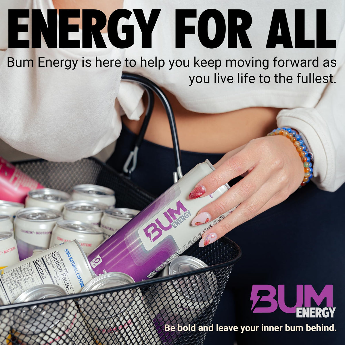 Bum Energy Grape — Sugar-Free, Natural Caffeine & Cognizin, 12 oz (12-Pack)