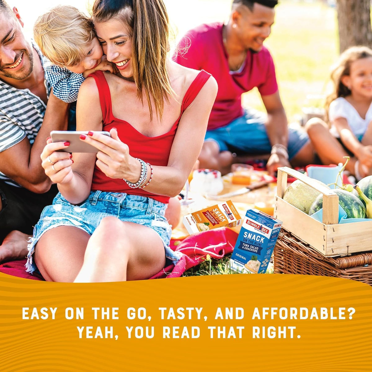 Bumble Bee Snack On The Run! Creamy Caesar Chicken Salad with Crackers – 10g Protein per Box (12 Pack)