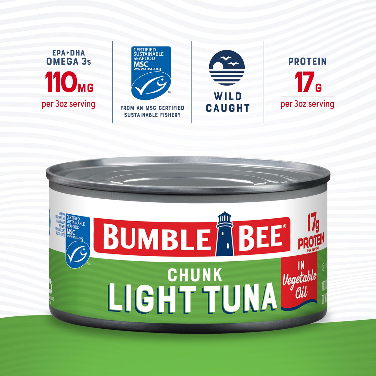 Bumble Bee Chunk Light Tuna in Oil – 12 oz Can (Pack of 12) | Wild-Caught Skipjack, 17g Protein