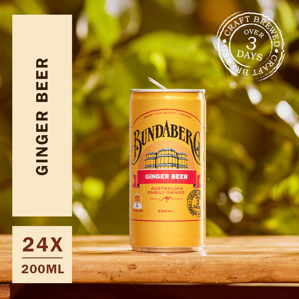 Bundaberg Ginger Beer 24-Pack | 6.8oz Cans | Naturally Brewed