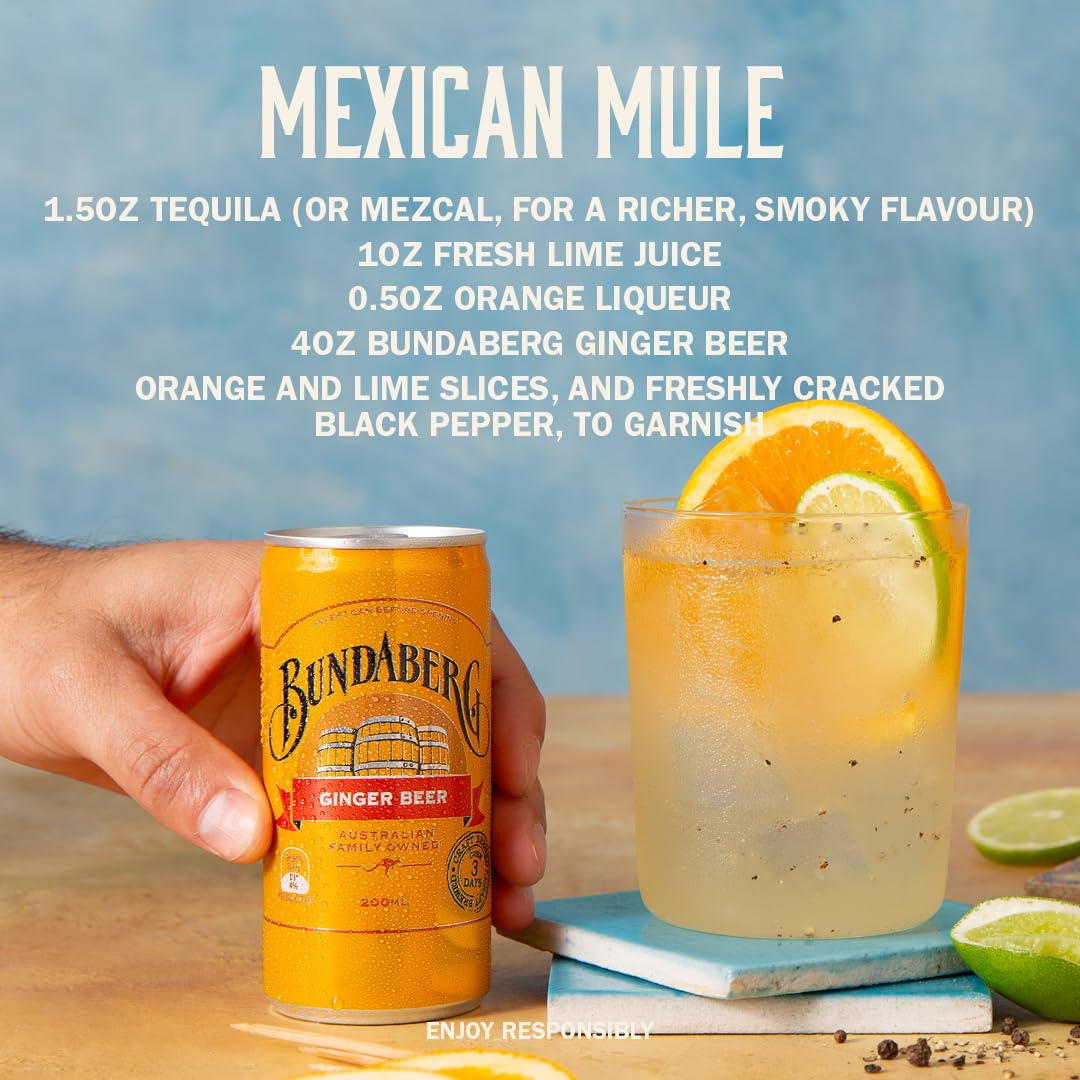 Bundaberg Ginger Beer 24-Pack | 6.8oz Cans | Naturally Brewed