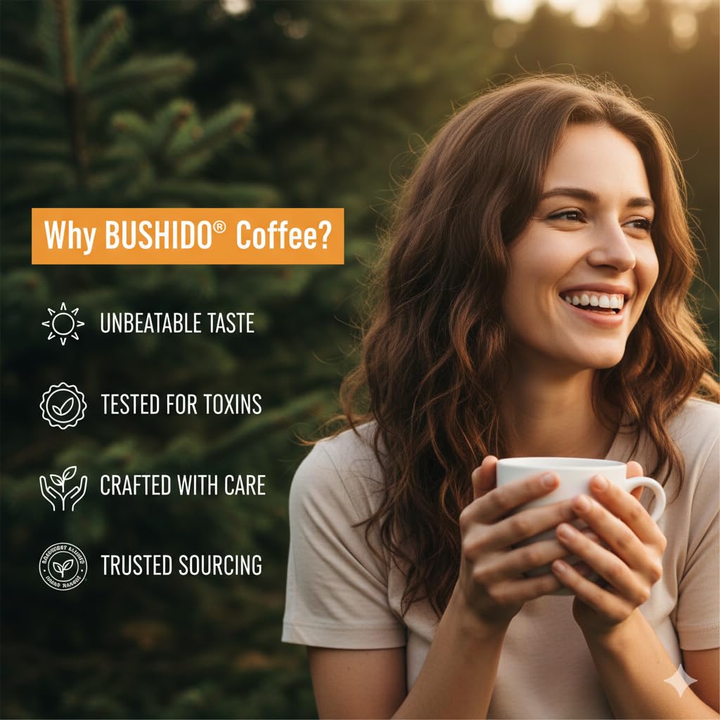 BUSHIDO Red Katana Premium Whole Bean Coffee 2.2 lb | 100% Arabica, Medium Roast, Imported from the Netherlands