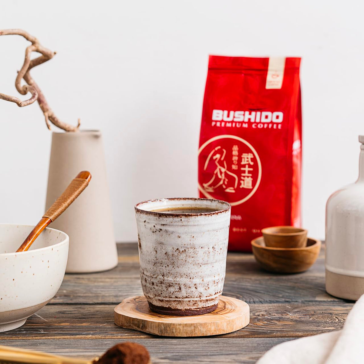 BUSHIDO Red Katana Premium Whole Bean Coffee 2.2 lb | 100% Arabica, Medium Roast, Imported from the Netherlands