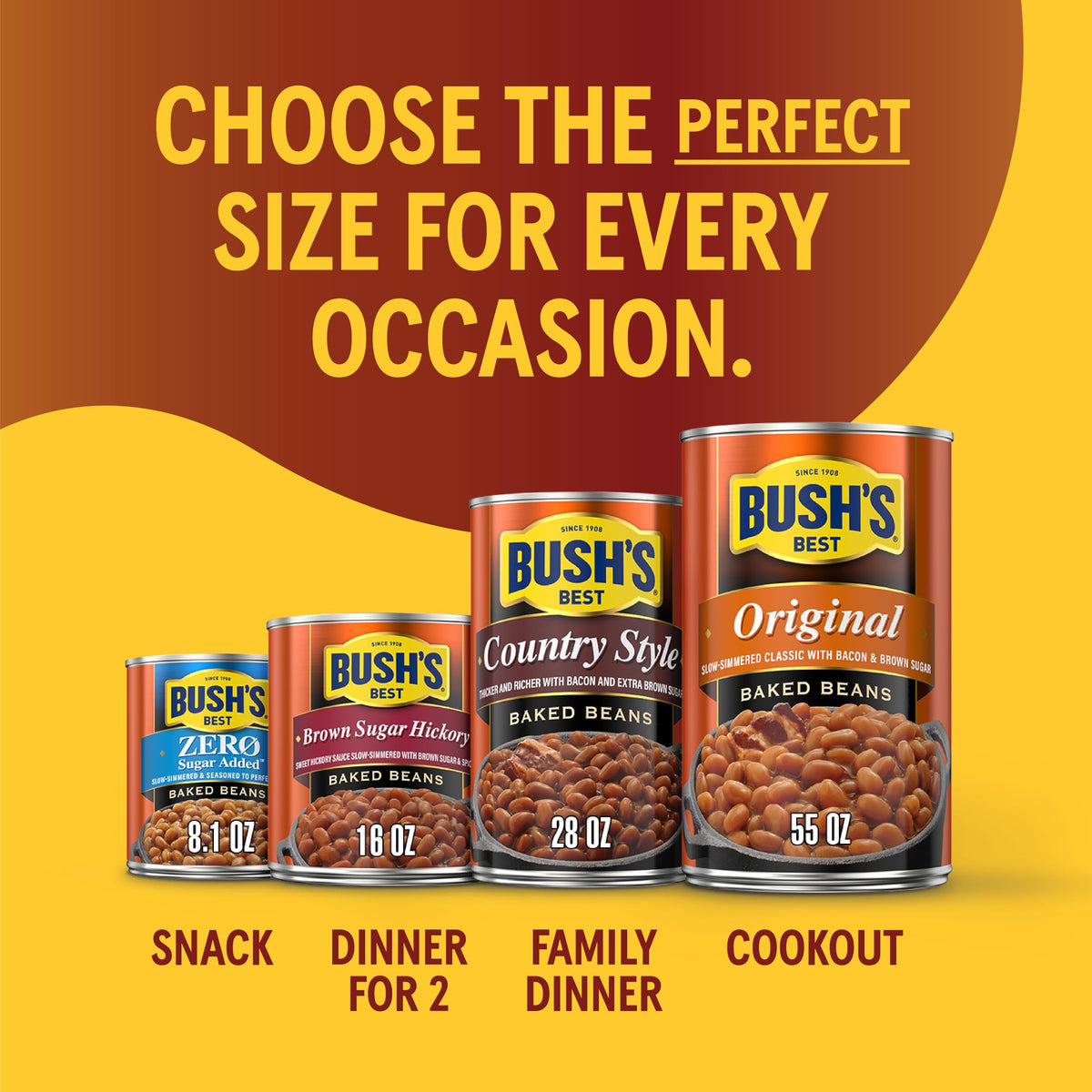 Bush's Best Boston Baked Beans – 16 oz Cans, Gluten Free, Low Fat (12-Pack)