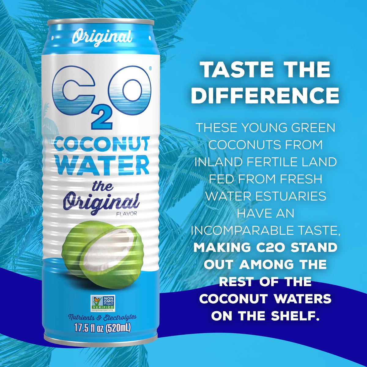 C2O Original Coconut Water – 17.5 Fl Oz (Pack of 12) | Fresh Hydration