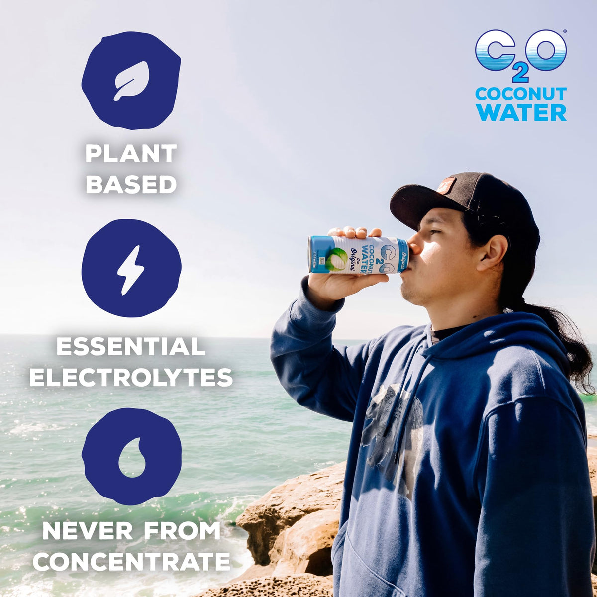 C2O Original Coconut Water – 17.5 Fl Oz (Pack of 12) | Fresh Hydration