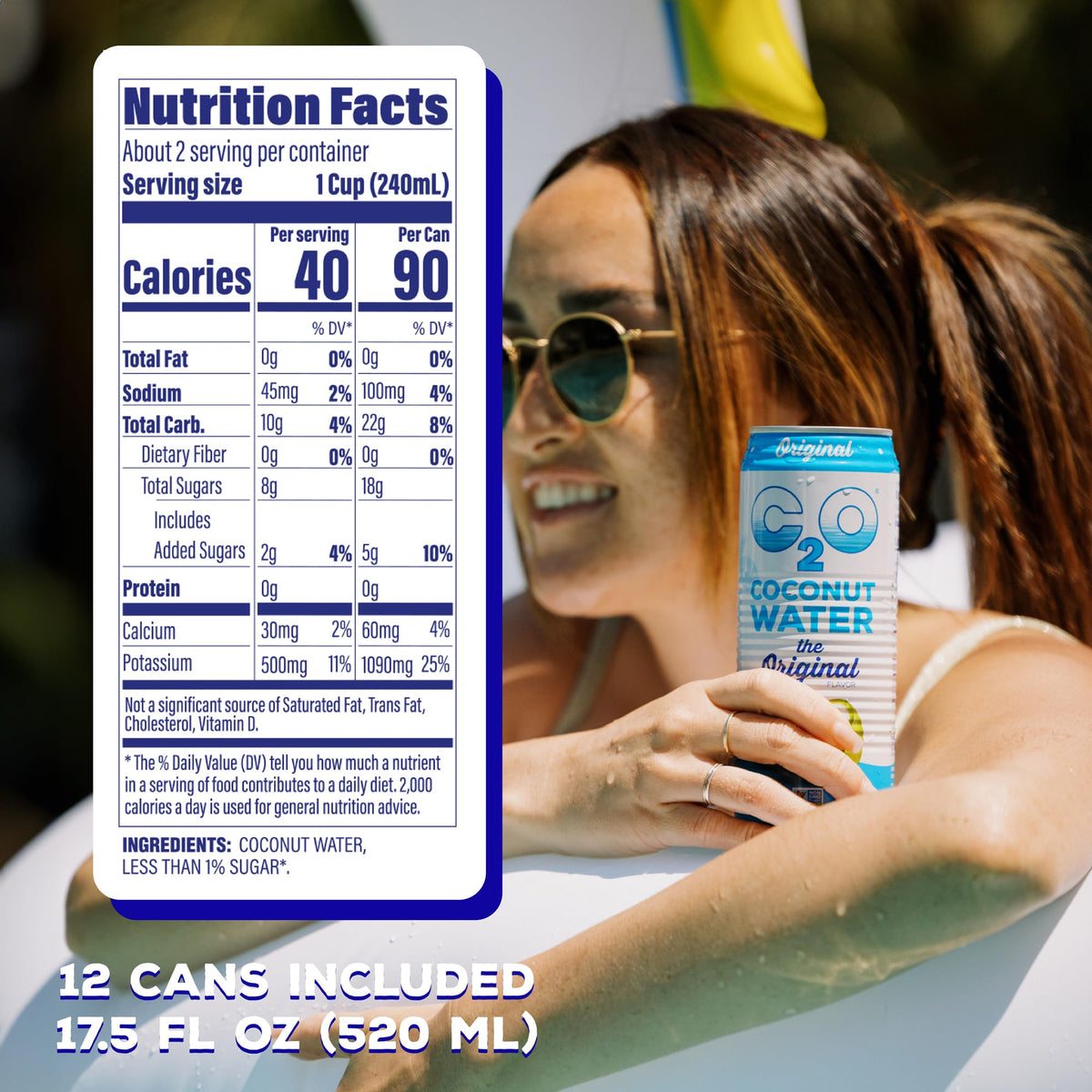 C2O Original Coconut Water – 17.5 Fl Oz (Pack of 12) | Fresh Hydration