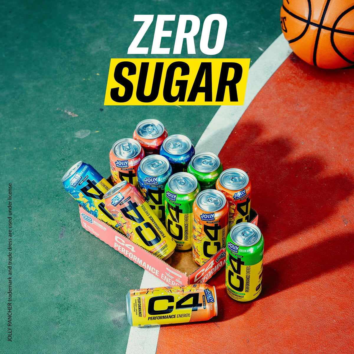 C4 Performance Energy Drink X Jolly Rancher Watermelon – Zero Sugar, 200mg Caffeine (16 oz, 12 Pack)