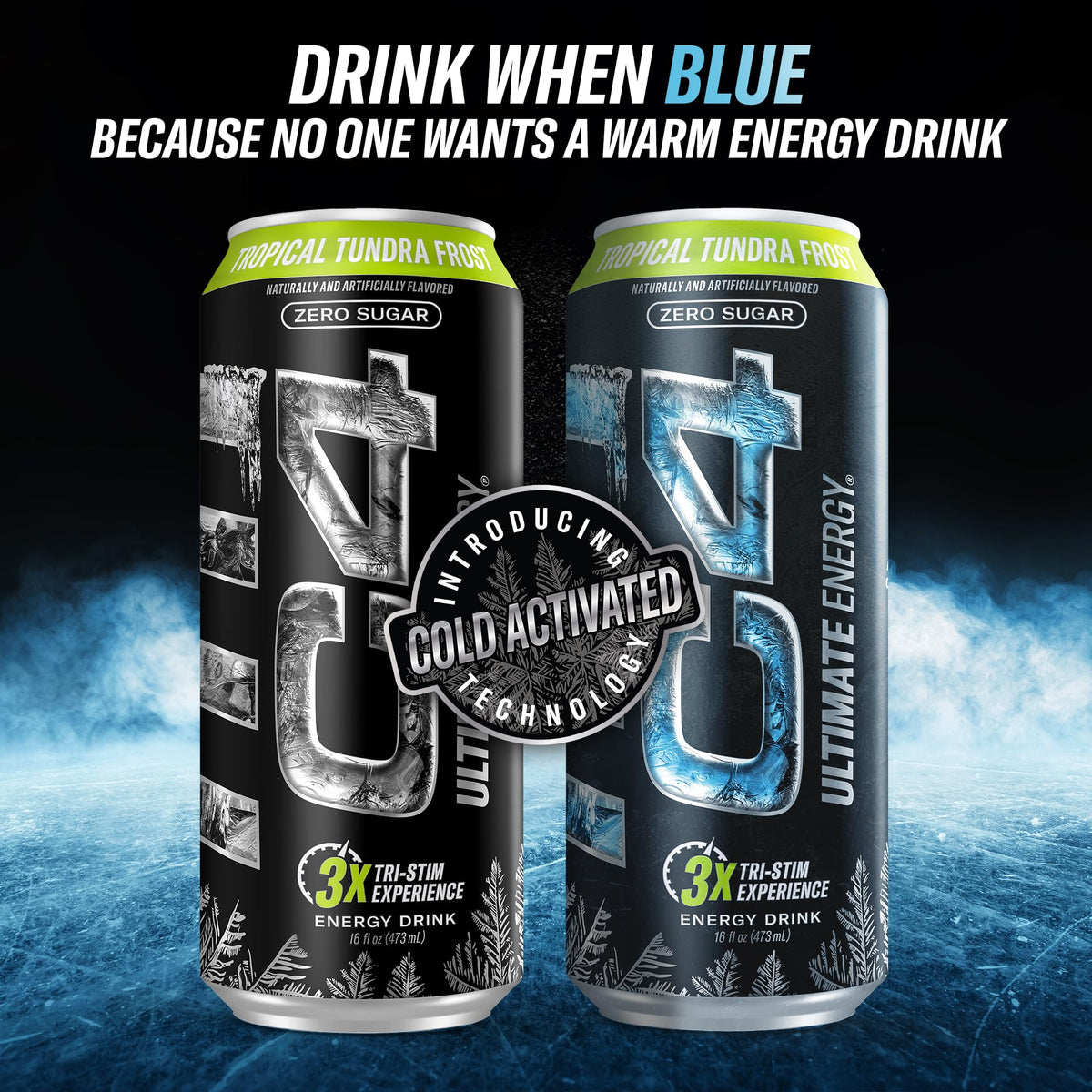 C4 Ultimate Zero Sugar Energy Drink Variety Pack – Tri‑Stim with 300mg Caffeine, TeaCrine & Dynamine (12 x 16oz)