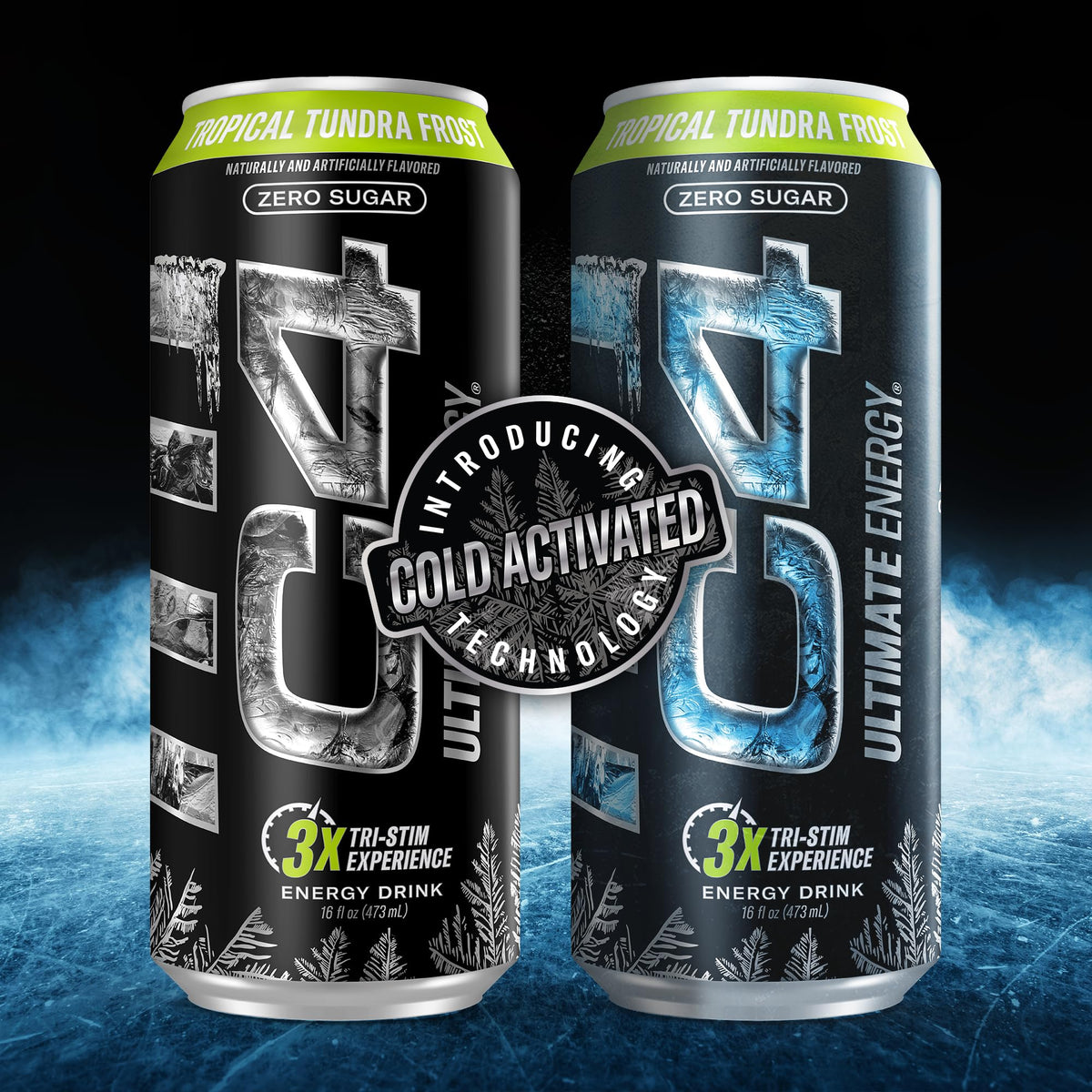 C4 Ultimate Frost Zero Sugar Energy Drink — Tri-Stim Power with 300mg Caffeine (12 x 16oz)